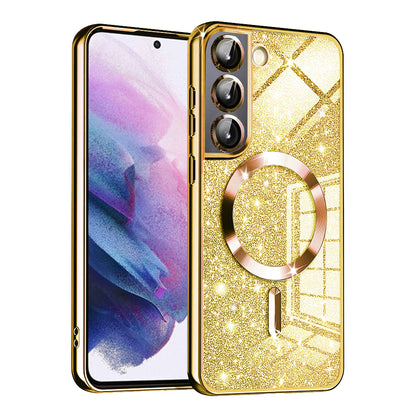 MagSafe-etui til Samsung Galaxy S21 FE 5G G990, Techsuit, Luxury Glitter, Guld