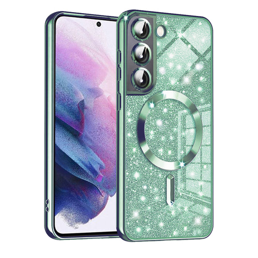 MagSafe-etui til Samsung Galaxy S21 FE 5G G990, Techsuit, Luxury Glitter, Lysegrøn