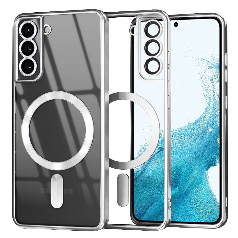MagSafe-etui til Samsung Galaxy S22 5G S901, Techsuit, Luxury Crystal, Sølv