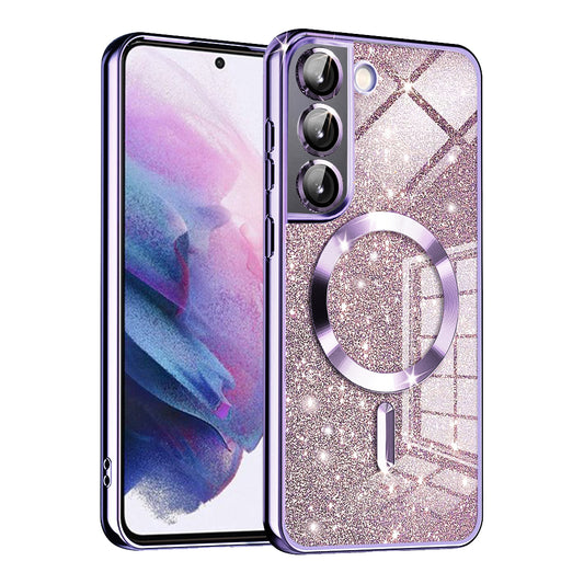 MagSafe-etui til Samsung Galaxy S22 5G S901, Techsuit, Luxury Glitter, Lys lilla