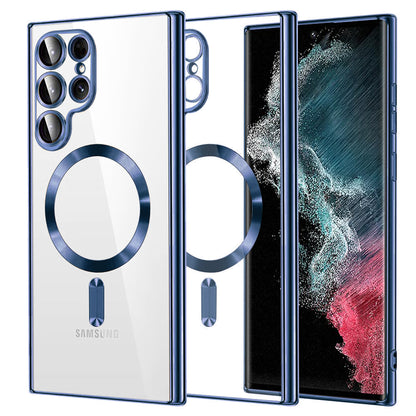 MagSafe-etui til Samsung Galaxy S22 Ultra 5G S908, Techsuit, Luxury Crystal, Mørkeblå