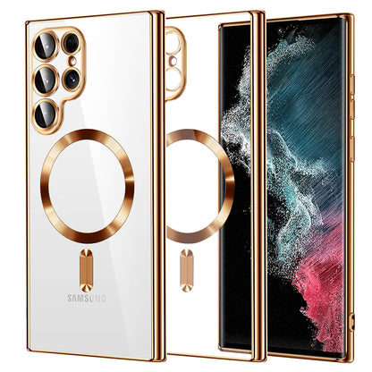 MagSafe-etui til Samsung Galaxy S22 Ultra 5G S908, Techsuit, Luxury Crystal, Guld