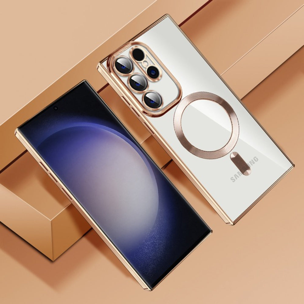 MagSafe-etui til Samsung Galaxy S22 Ultra 5G S908, Techsuit, Luxury Crystal, Guld