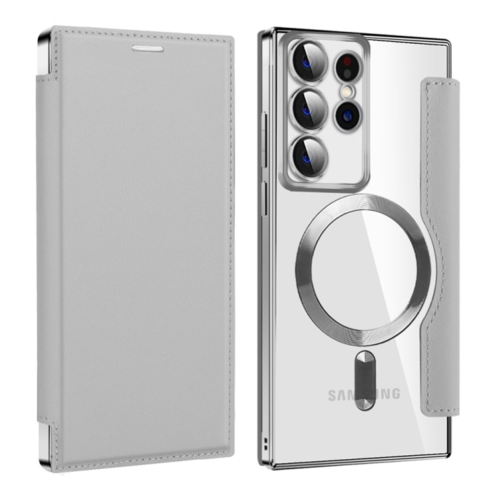 MagSafe-etui til Samsung Galaxy S22 Ultra 5G S908, Techsuit, SmartMag Book, Grå