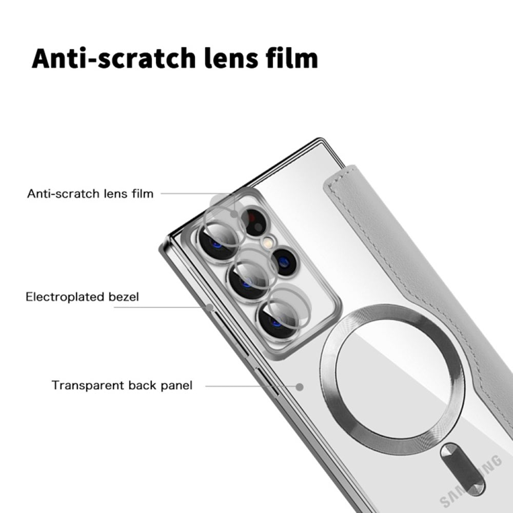 MagSafe-etui til Samsung Galaxy S22 Ultra 5G S908, Techsuit, SmartMag Book, Grå