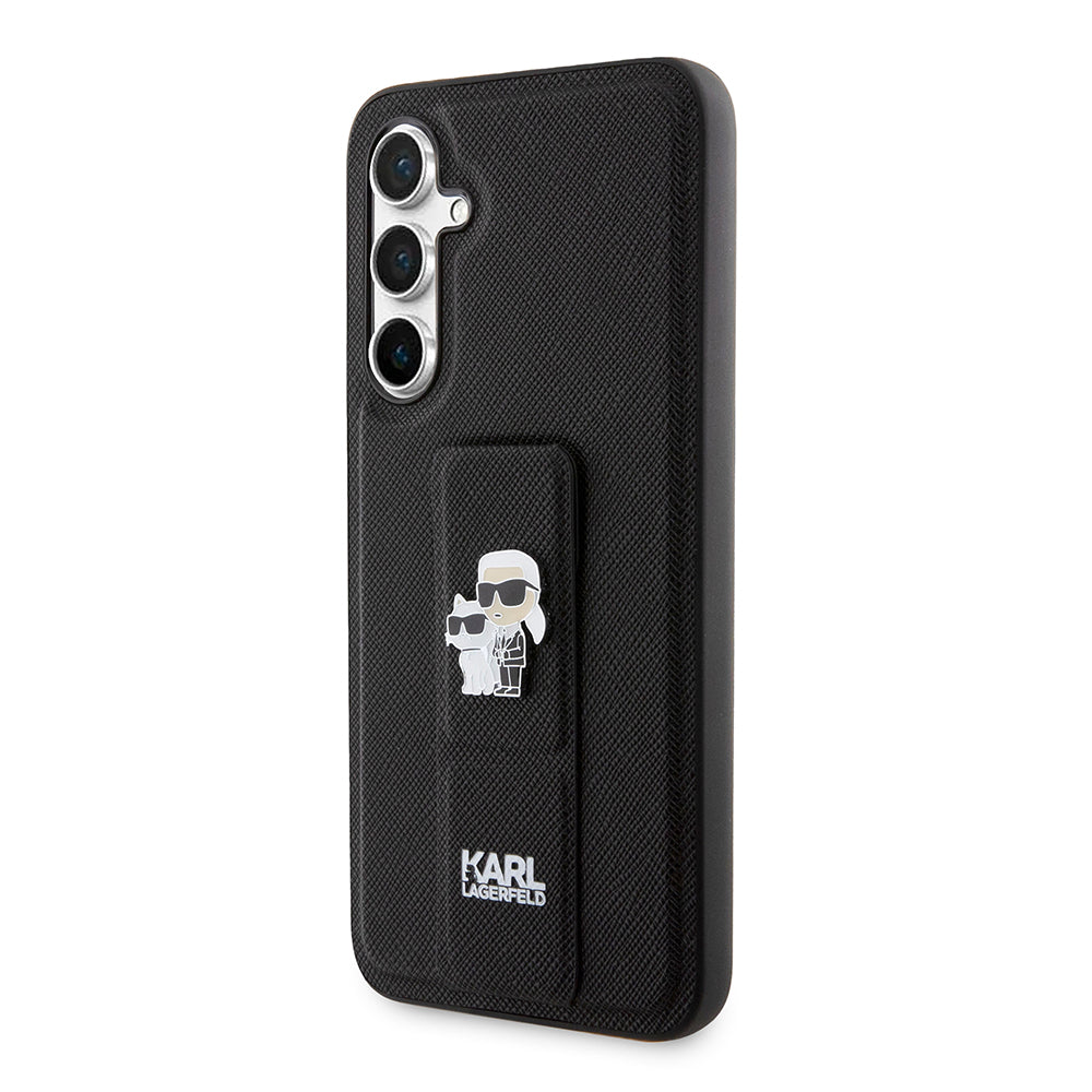 MagSafe cover til Samsung Galaxy S23 FE S711, Karl Lagerfeld, Saffiano Gripstand Karl & Choupette, Blå