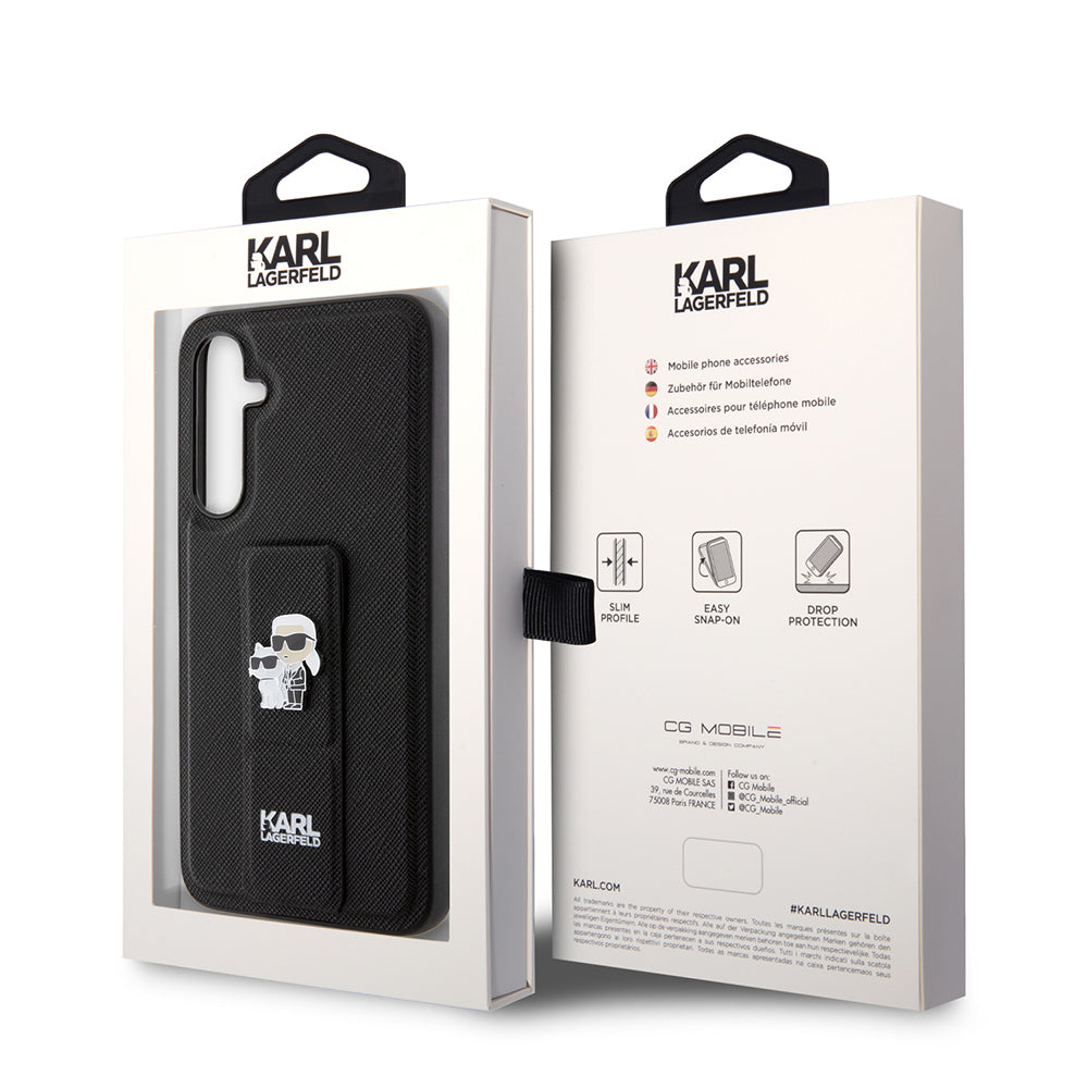 MagSafe cover til Samsung Galaxy S23 FE S711, Karl Lagerfeld, Saffiano Gripstand Karl & Choupette, Blå