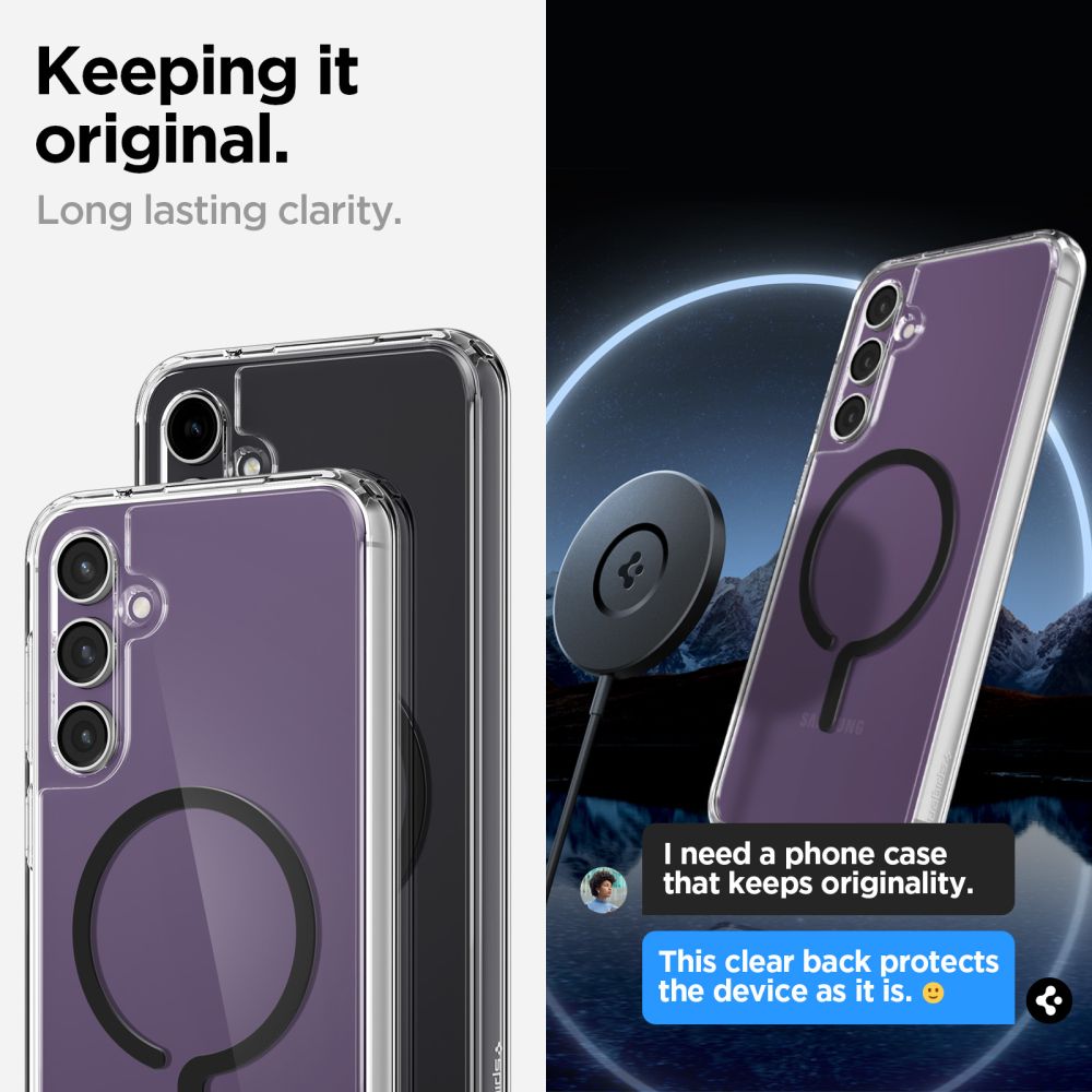 MagSafe cover til Samsung Galaxy S23 FE S711, Spigen, Ultra Hybrid OneTap Ring, Gennemsigtig