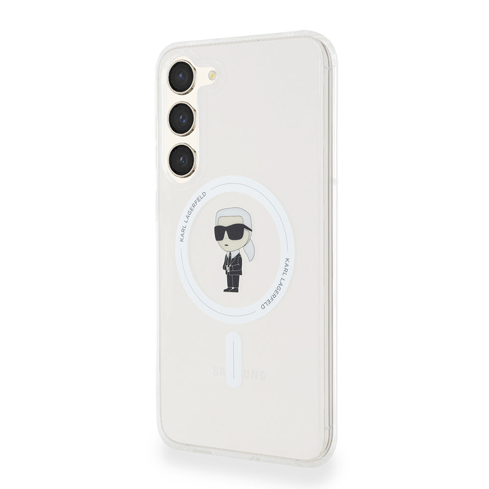 MagSafe cover til Samsung Galaxy S23+ S916, Karl Lagerfeld, IML Ikonik Karl, Gennemsigtig
