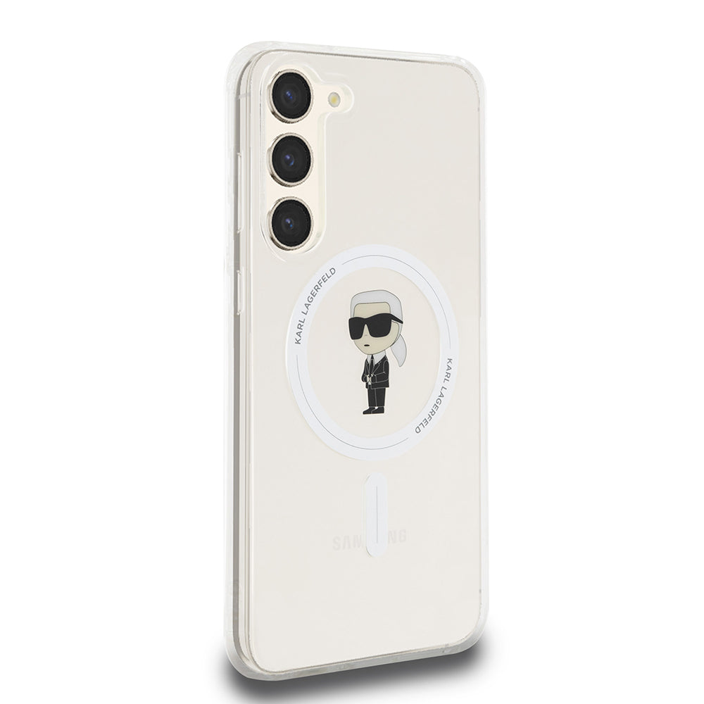MagSafe cover til Samsung Galaxy S23+ S916, Karl Lagerfeld, IML Ikonik Karl, Gennemsigtig