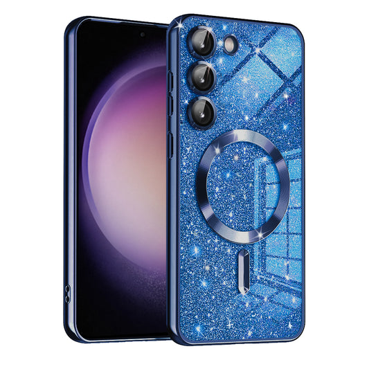 MagSafe-etui til Samsung Galaxy S23+ S916, Techsuit, Luxury Glitter, Mørkeblå