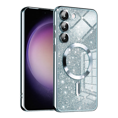 MagSafe-etui til Samsung Galaxy S23+ S916, Techsuit, Luxury Glitter, Blå