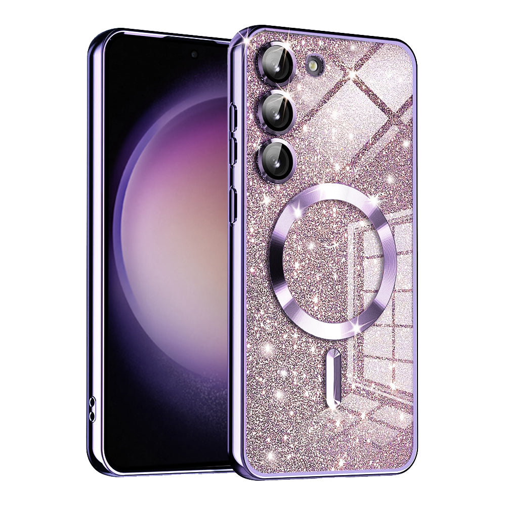 MagSafe-etui til Samsung Galaxy S23+ S916, Techsuit, Luxury Glitter, Lys lilla