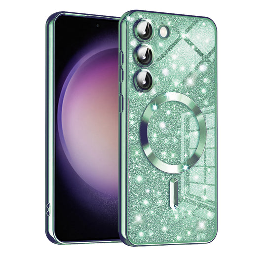 MagSafe-etui til Samsung Galaxy S23+ S916, Techsuit, Luxury Glitter, Lysegrøn