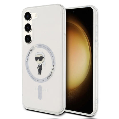 MagSafe cover til Samsung Galaxy S23 S911, Karl Lagerfeld, IML Ikonik Karl, Transparent