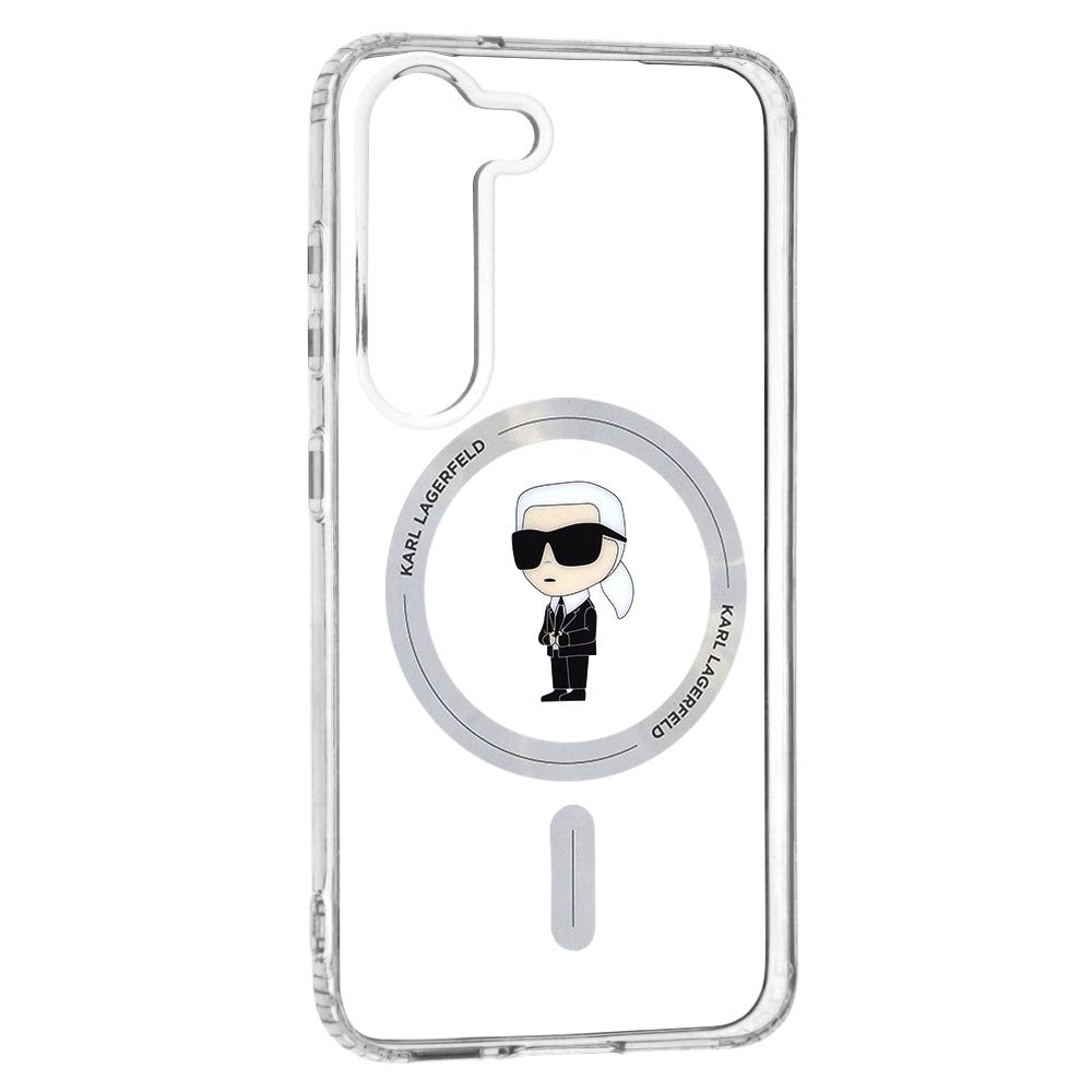 MagSafe cover til Samsung Galaxy S23 S911, Karl Lagerfeld, IML Ikonik Karl, Transparent