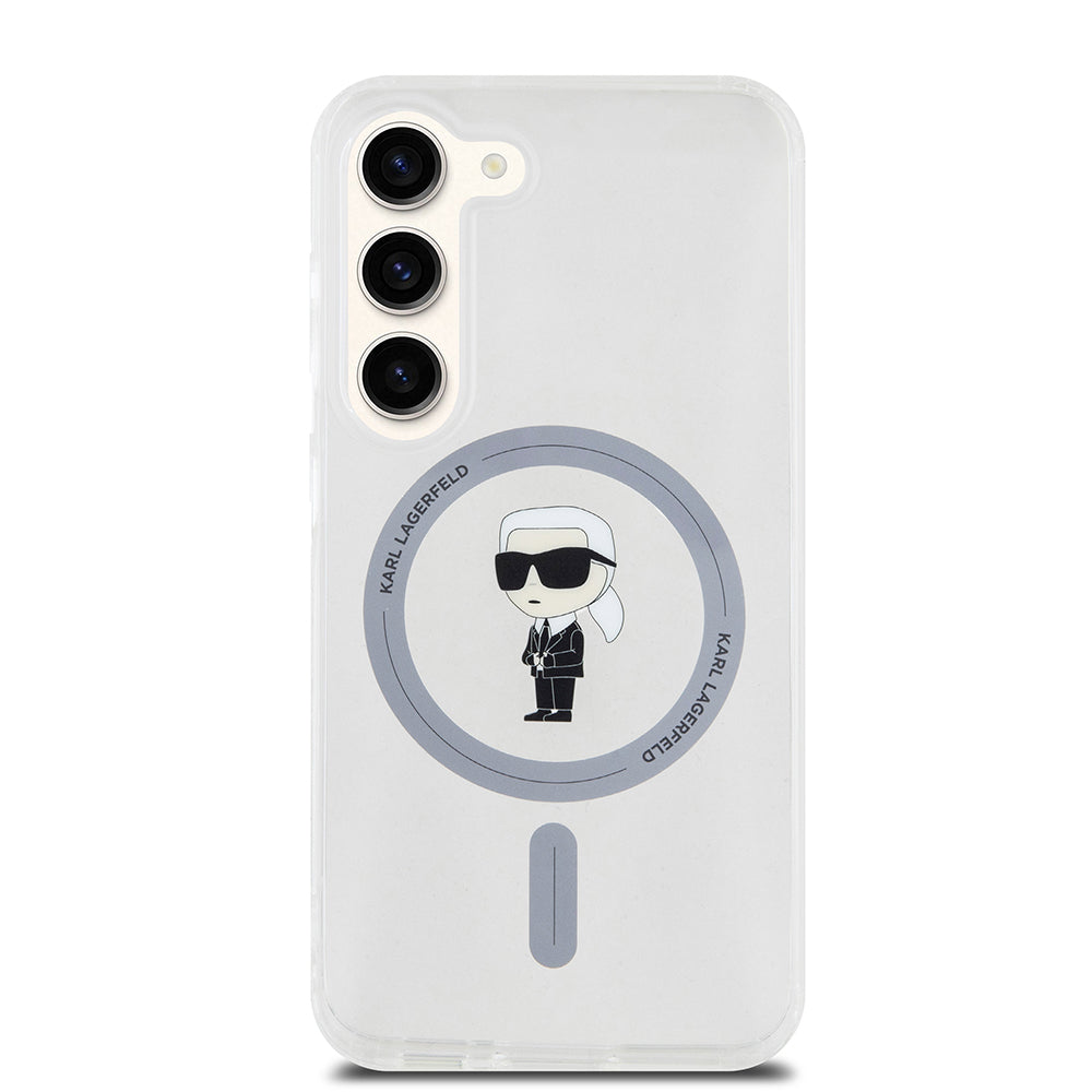 MagSafe cover til Samsung Galaxy S23 S911, Karl Lagerfeld, IML Ikonik Karl, Transparent