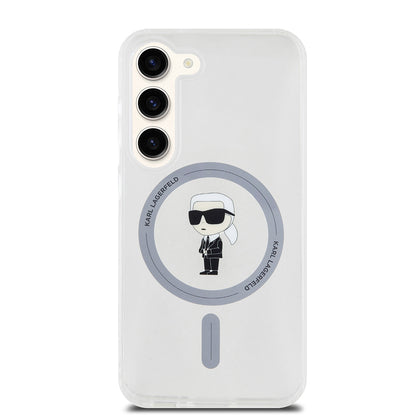 MagSafe cover til Samsung Galaxy S23 S911, Karl Lagerfeld, IML Ikonik Karl, Transparent