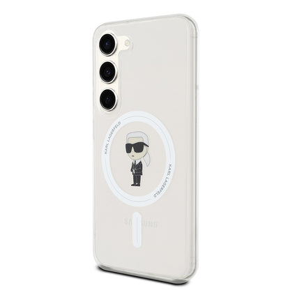 MagSafe cover til Samsung Galaxy S23 S911, Karl Lagerfeld, IML Ikonik Karl, Transparent