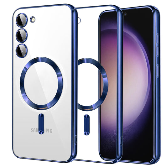 MagSafe-etui til Samsung Galaxy S23 S911, Techsuit, Luxury Crystal, Mørkeblå