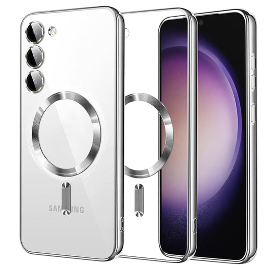 MagSafe-etui til Samsung Galaxy S23 S911, Techsuit, Luxury Crystal, Sølv