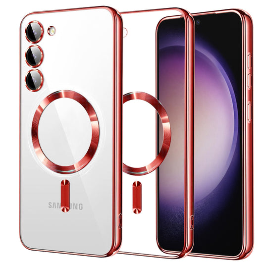 MagSafe-etui til Samsung Galaxy S23 S911, Techsuit, Luxury Crystal, Rød
