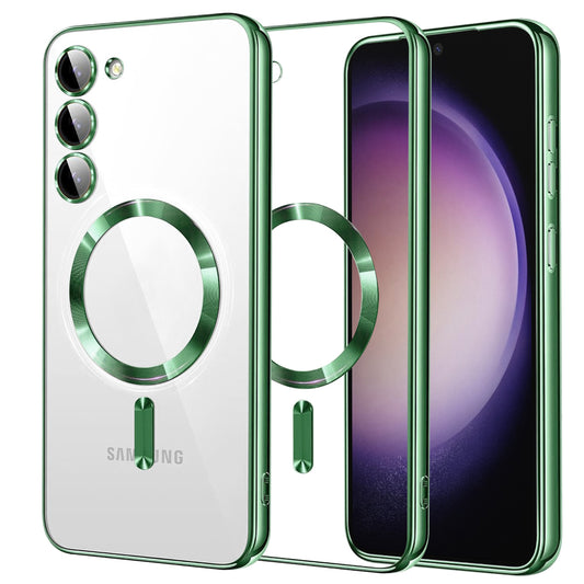MagSafe-etui til Samsung Galaxy S23 S911, Techsuit, Luxury Crystal, Lysegrøn