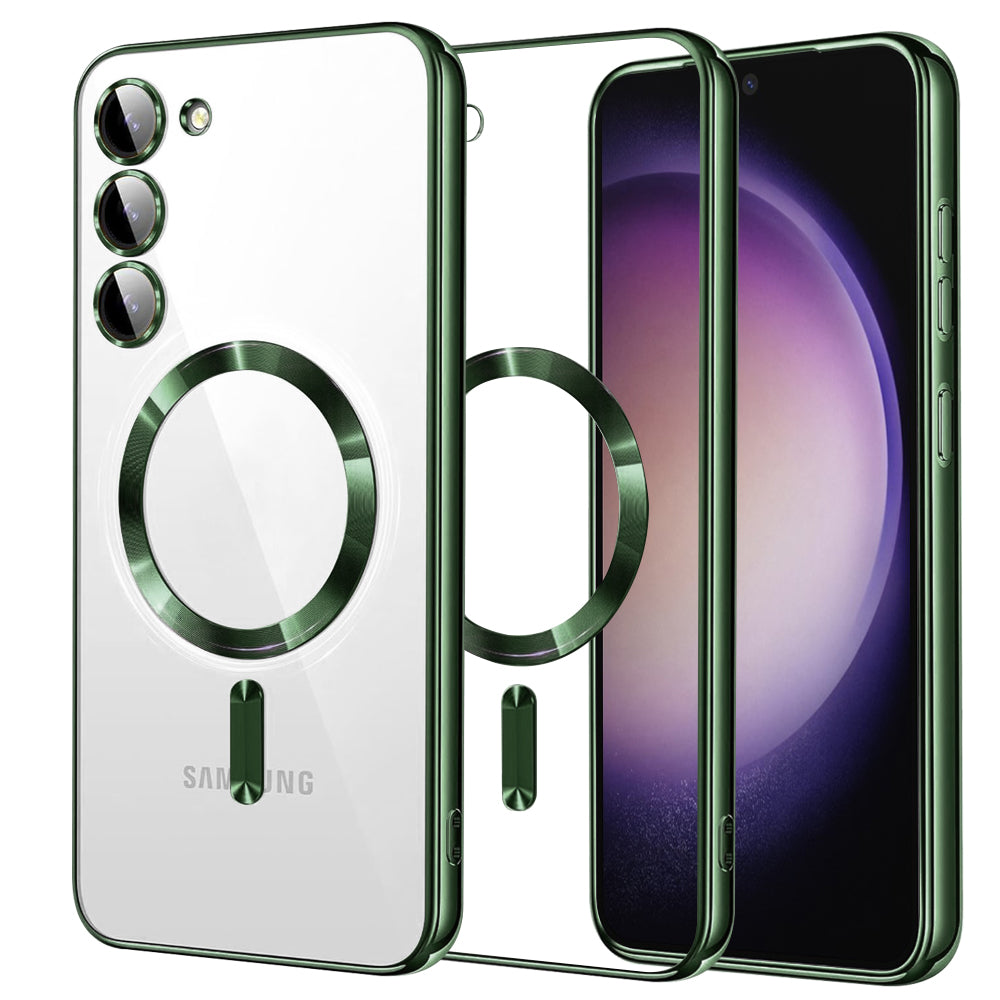 MagSafe-etui til Samsung Galaxy S23 S911, Techsuit, Luxury Crystal, Mørkegrøn