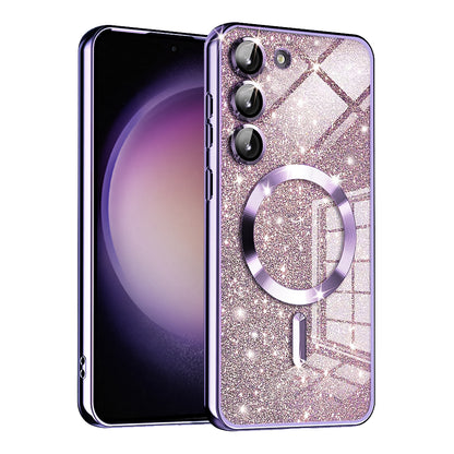 MagSafe-etui til Samsung Galaxy S23 S911, Techsuit, Luxury Glitter, Lys lilla