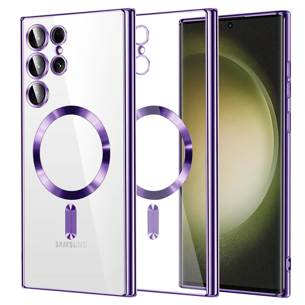 MagSafe-etui til Samsung Galaxy S23 Ultra S918, Techsuit, Luxury Crystal, Lys Lilla
