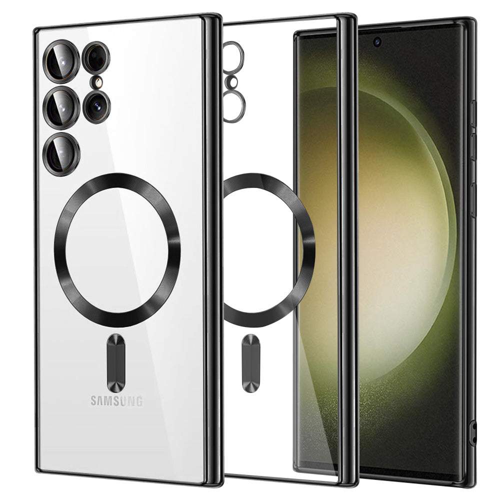 MagSafe-etui til Samsung Galaxy S23 Ultra S918, Techsuit, Luxury Crystal, Sort