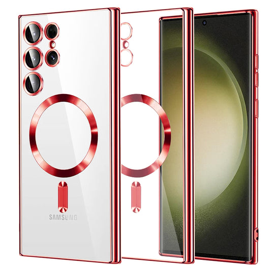 MagSafe-etui til Samsung Galaxy S23 Ultra S918, Techsuit, Luxury Crystal, Rød