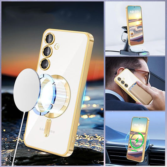 MagSafe-etui til Samsung Galaxy S24+ S926, Techsuit, Luxury Crystal, Lyserød