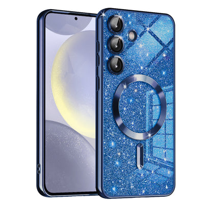 MagSafe-etui til Samsung Galaxy S24+ S926, Techsuit, Luxury Glitter, Mørkeblå