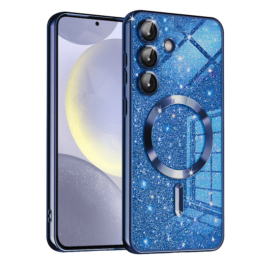 MagSafe-etui til Samsung Galaxy S24+ S926, Techsuit, Luxury Glitter, Mørkeblå