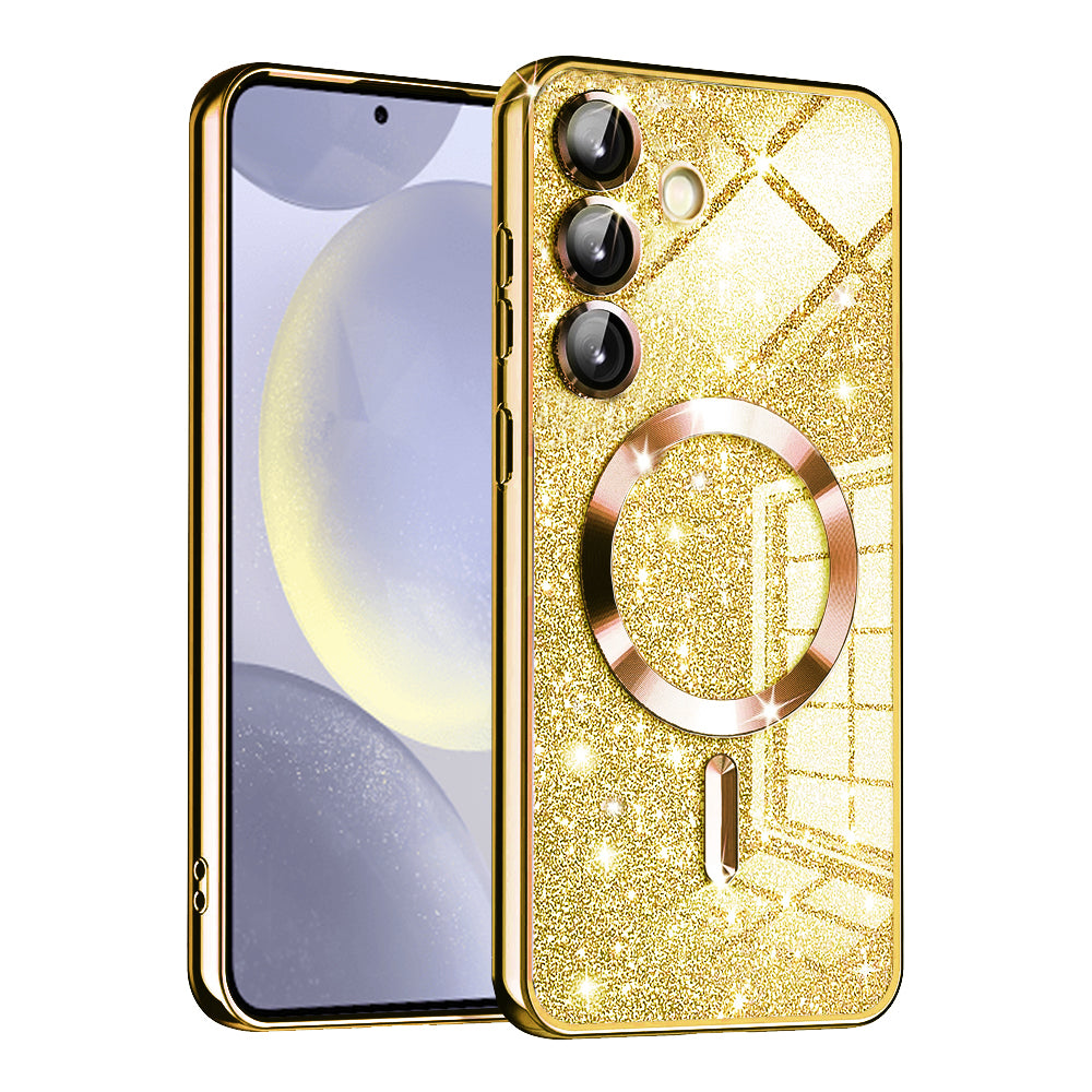 MagSafe-etui til Samsung Galaxy S24+ S926, Techsuit, Luxury Glitter, Guld