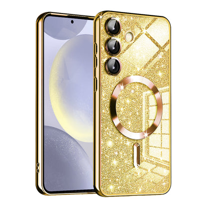 MagSafe-etui til Samsung Galaxy S24+ S926, Techsuit, Luxury Glitter, Guld
