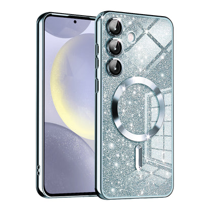 MagSafe-etui til Samsung Galaxy S24+ S926, Techsuit, Luxury Glitter, Blå