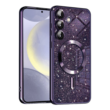 MagSafe-etui til Samsung Galaxy S24+ S926, Techsuit, Luxury Glitter, Mørkelilla