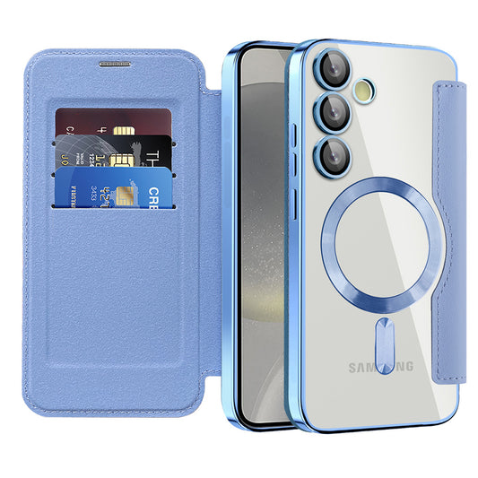 MagSafe Case for Samsung Galaxy S24+ S926, Techsuit, SmartMag Book, Blue