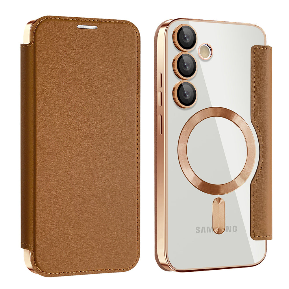 MagSafe-etui til Samsung Galaxy S24+ S926, Techsuit, SmartMag Book, Brun
