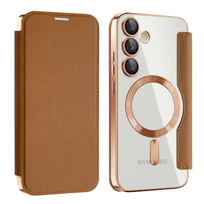 MagSafe-etui til Samsung Galaxy S24+ S926, Techsuit, SmartMag Book, Brun
