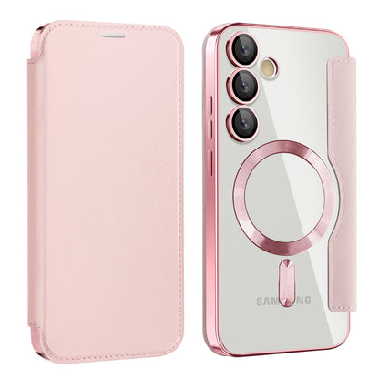 MagSafe-etui til Samsung Galaxy S24+ S926, Techsuit, SmartMag Book, Lyserød