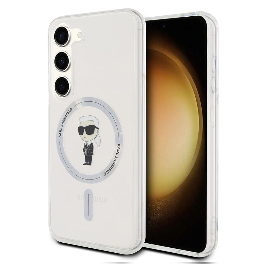 MagSafe cover til Samsung Galaxy S24 S921, Karl Lagerfeld, IML Ikonik Karl, Gennemsigtig