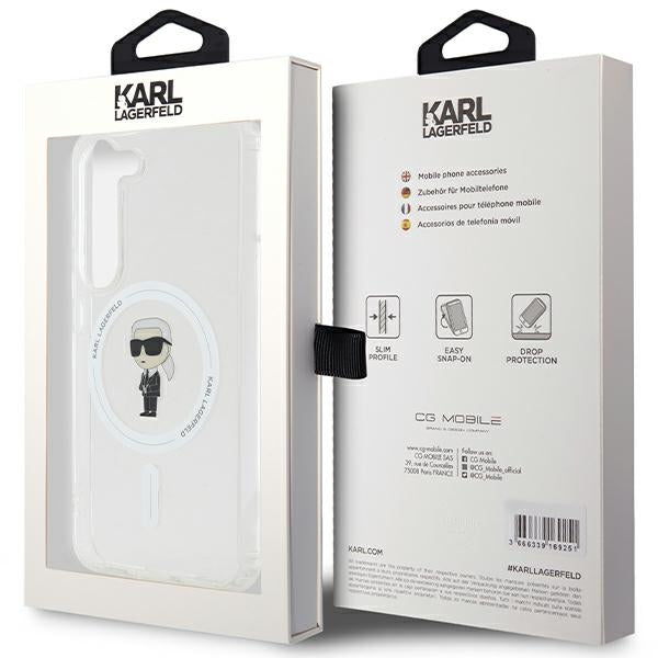MagSafe cover til Samsung Galaxy S24 S921, Karl Lagerfeld, IML Ikonik Karl, Gennemsigtig