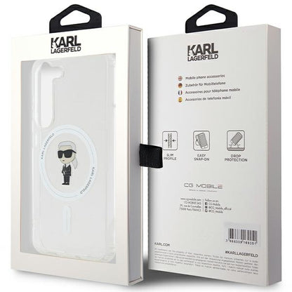 MagSafe cover til Samsung Galaxy S24 S921, Karl Lagerfeld, IML Ikonik Karl, Gennemsigtig