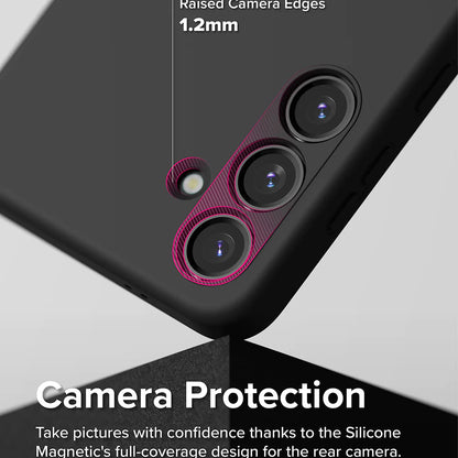 MagSafe-etui til Samsung Galaxy S24 S921, Ringke, silikone, sort