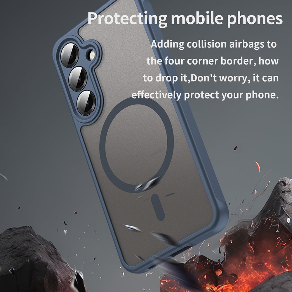MagSafe-etui til Samsung Galaxy S24 S921, Techsuit, HaloFrost II, Marineblå