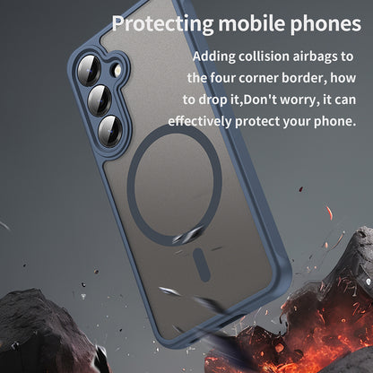 MagSafe-etui til Samsung Galaxy S24 S921, Techsuit, HaloFrost II, Marineblå