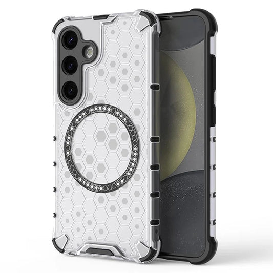 MagSafe-etui til Samsung Galaxy S24 S921, Techsuit, HoneyComb Shield, Hvid